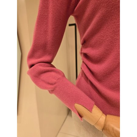 레이스 셔링 하이넥 니트