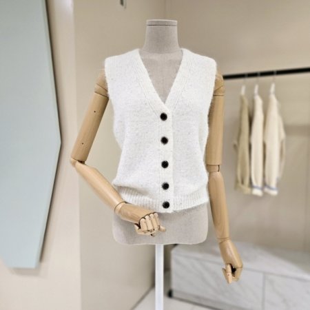 스팽글 브이넥 니트 베스트