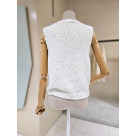 스팽글 브이넥 니트 베스트