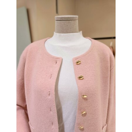 콩단추 라운드 니트 자켓