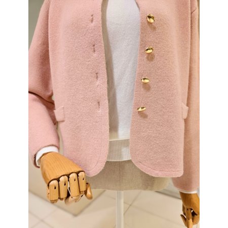 콩단추 라운드 니트 자켓