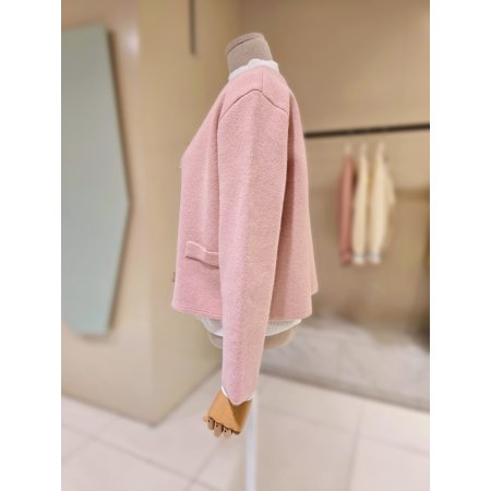 콩단추 라운드 니트 자켓