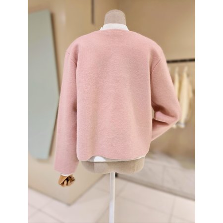 콩단추 라운드 니트 자켓