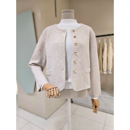 콩단추 라운드 니트 자켓