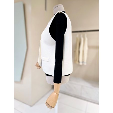 골드버튼 조끼 세트 폴라니트