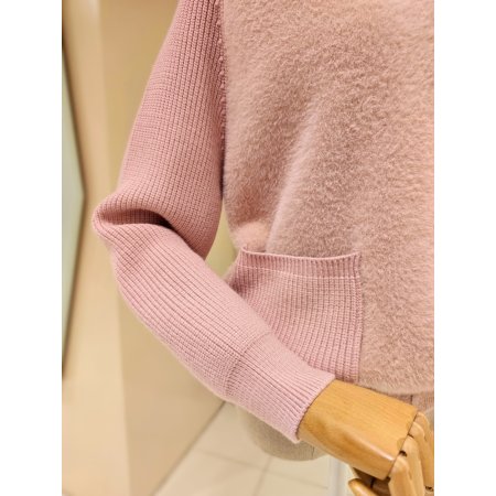 아몬드 후드 집업 니트가디건