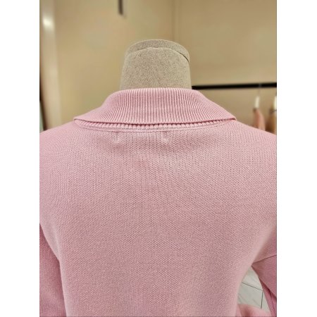 레터링 카라넥 니트티셔츠