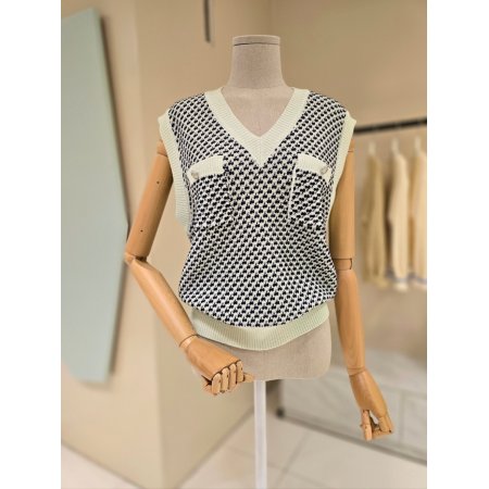 뭉글 포켓 브이넥 조끼