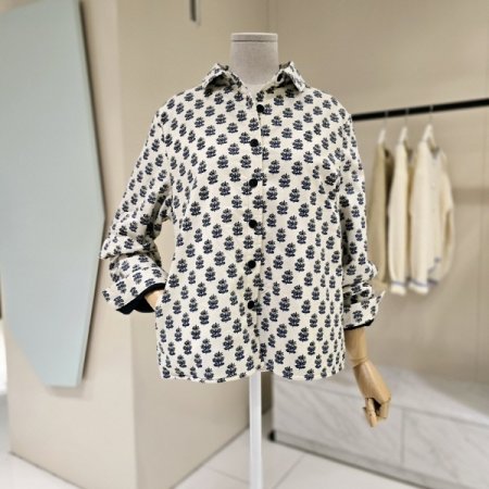 플라워 패턴 본딩 카라자켓