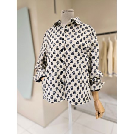 플라워 패턴 본딩 카라자켓