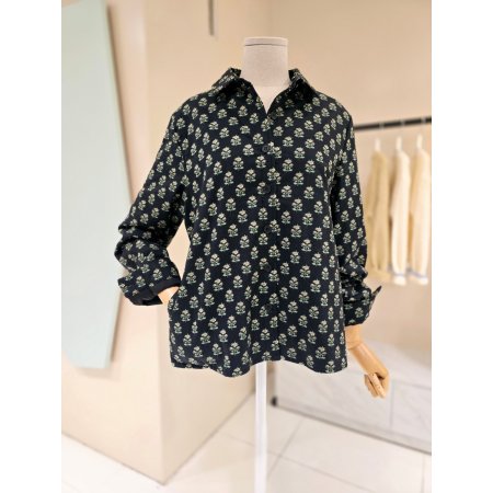 프린트 카라 본딩자켓