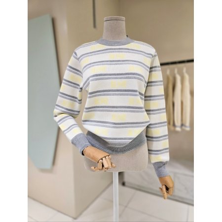 데스틸 라운드 단가라 니트