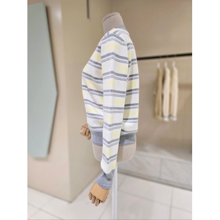 데스틸 라운드 단가라 니트