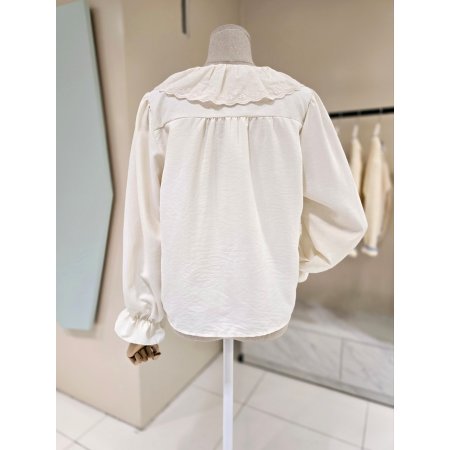 니트 조끼 세트 펀칭 블라우스