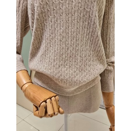 칼라단추 반오픈 꽈배기 니트