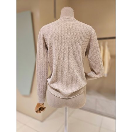 칼라단추 반오픈 꽈배기 니트