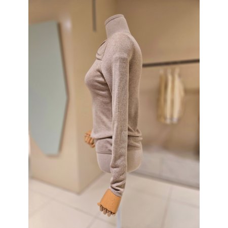 오픈 꼬임 라운드 니트