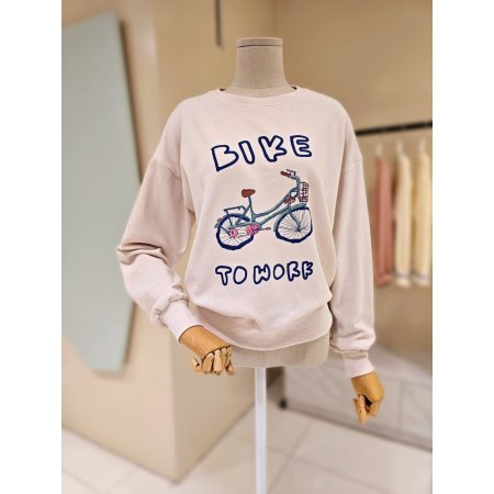 바이크 라운드 맨투맨 티셔츠