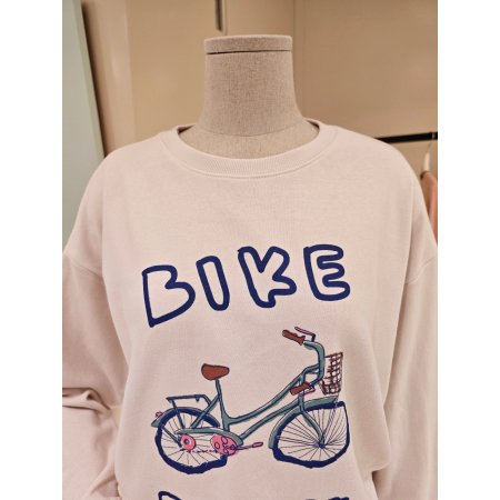 바이크 라운드 맨투맨 티셔츠