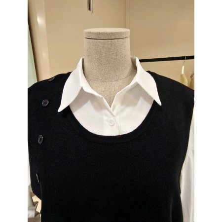 단추조끼 세트 셔츠 블라우스