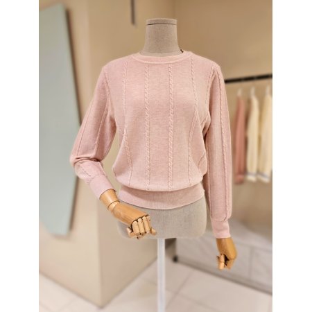 라운드 잔꽈배기 니트