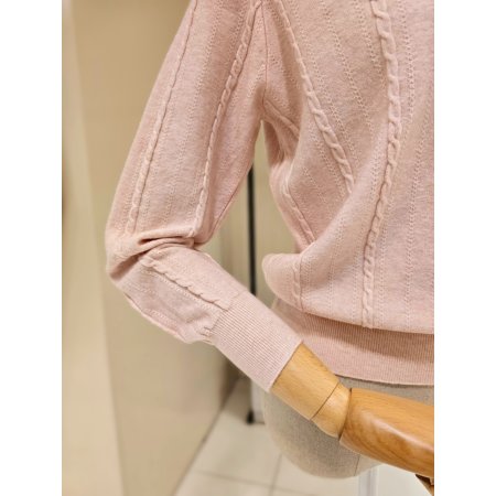 라운드 잔꽈배기 니트