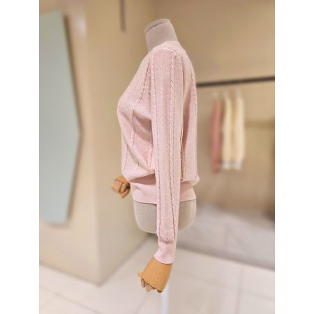 라운드 잔꽈배기 니트