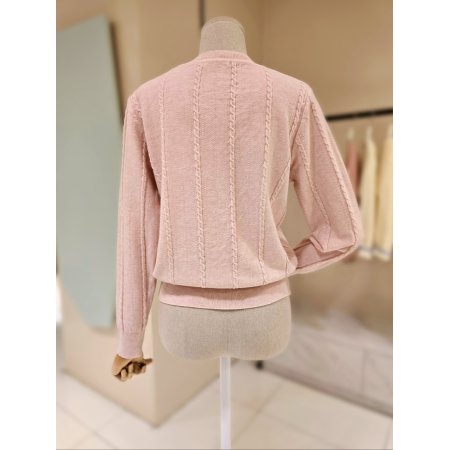 라운드 잔꽈배기 니트