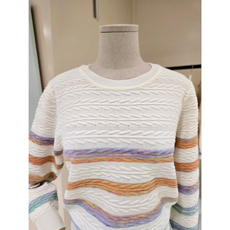 컬러 단가라 니트티셔츠