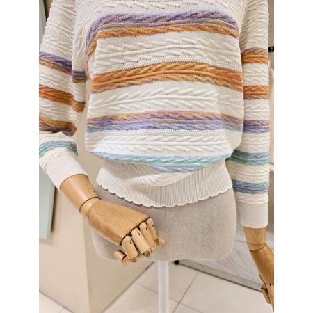 컬러 단가라 니트티셔츠