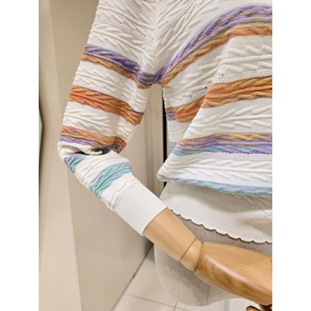 컬러 단가라 니트티셔츠