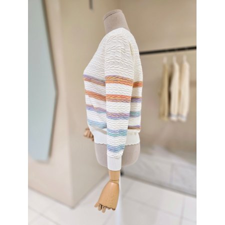 컬러 단가라 니트티셔츠