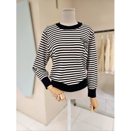 리본 단가라 니트티셔츠