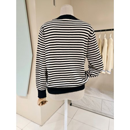 리본 단가라 니트티셔츠