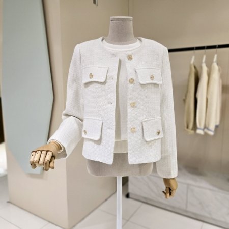 금장단추 라운드 트위드자켓