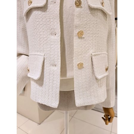 금장단추 라운드 트위드자켓