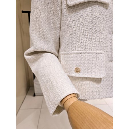 금장단추 라운드 트위드자켓