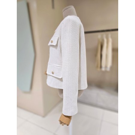 금장단추 라운드 트위드자켓