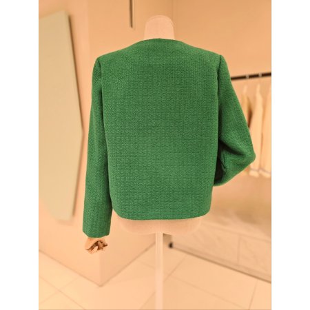 노카라 금장단추 트위드자켓