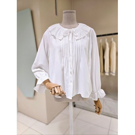 니트조끼 세트 프릴 블라우스