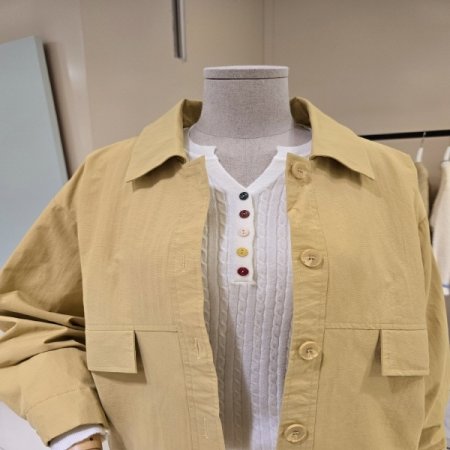 단추 스트링 카라 자켓