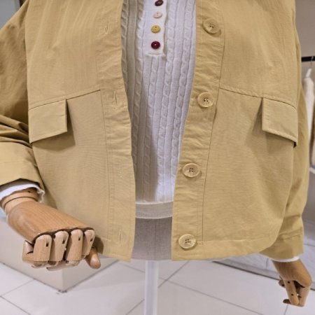 단추 스트링 카라 자켓