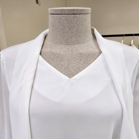 셔링소매 스카프 블라우스