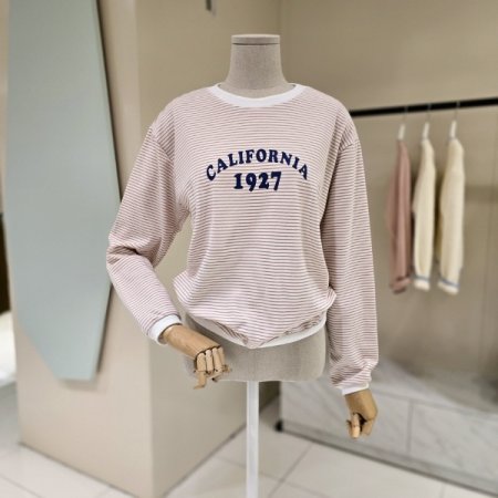 캘리 라운드 단가라 티셔츠