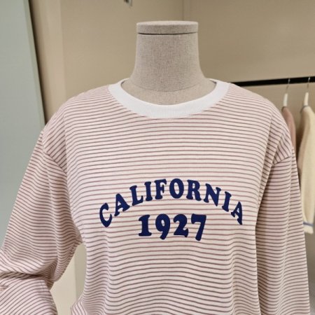 캘리 라운드 단가라 티셔츠