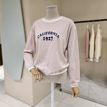 캘리 라운드 단가라 티셔츠