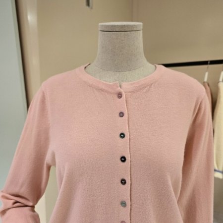 오색 버튼 라운드 니트가디건