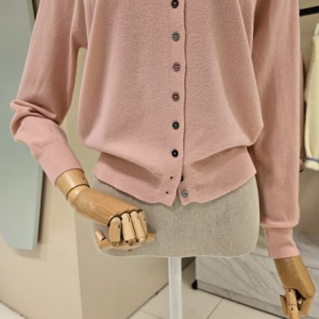 오색 버튼 라운드 니트가디건