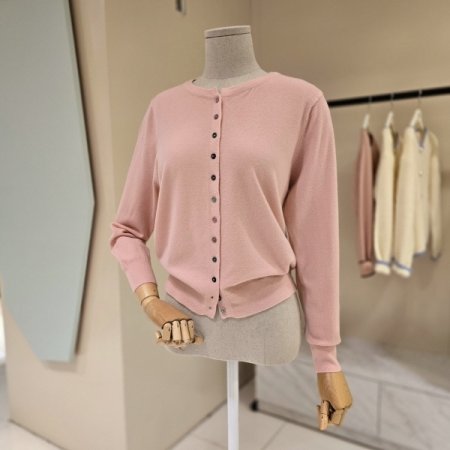 오색 버튼 라운드 니트가디건