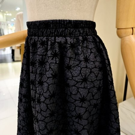 패턴 밴딩 플레어 롱 스커트